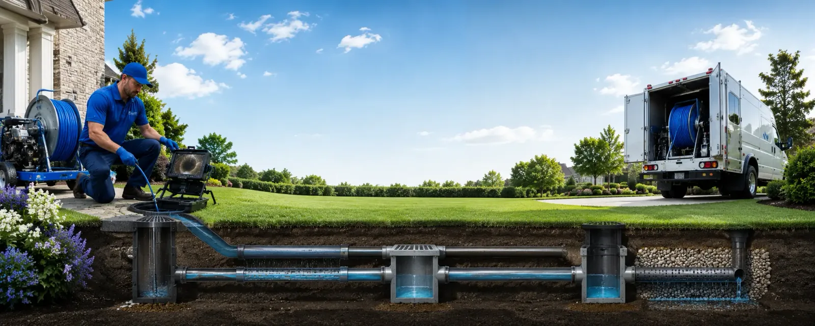 Outdoor drain cleaning information for La Harpe, KS